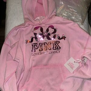 LoveShackFancy Pink lollipop wash Hoodie Xs brand new!